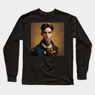 steampunk painting of a young man Long Sleeve T-Shirt